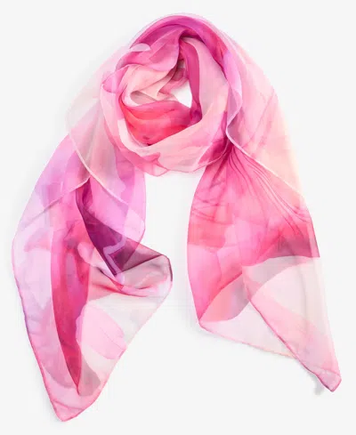 Inc International Concepts Watercolor Floral Square Scarf, Exclusively At Macy's In Pink