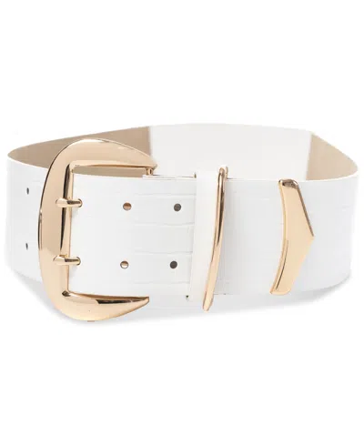 Inc International Concepts Wide Stretch Belt, Created For Macy's In White