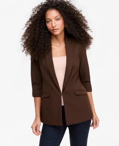 Inc International Concepts Women's 3/4-sleeve Blazer, Created For Macy's In Brown
