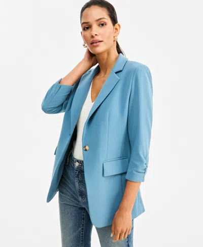 Inc International Concepts Women's 3/4-sleeve Notch-collar Blazer, Macy's Exclusive In White