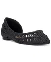 Inc International Concepts Women's Abron Pointed D'orsay Flats, Exclusively At Macy's In Black Woven