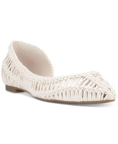 Inc International Concepts Women's Abron Pointed D'orsay Flats, Exclusively At Macy's In White Woven