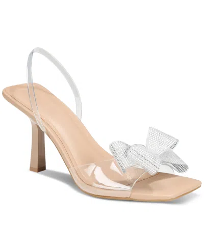 Clear Shoes Clear Heels Macys Block Heel Slingback Sandals Silver