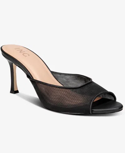 Inc International Concepts Women's Alissa Slide Dress Sandals, Exclusively At Macy's In Black Mesh