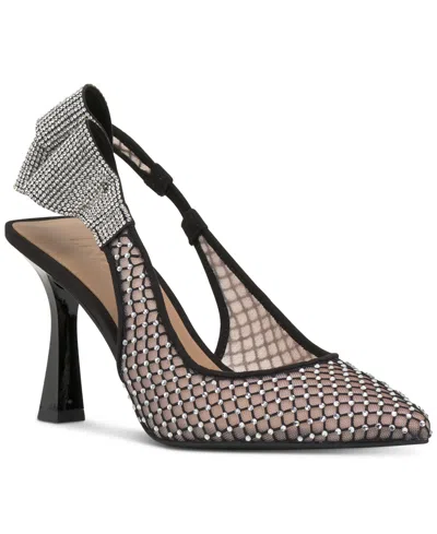 Inc International Concepts Women's Ammiye Slingback Pumps, Created For Macy's In Black Mesh Bling
