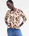 Inc International Concepts Women's Animal-print Cardigan, Macy's Exclusive In Multi