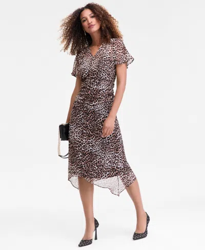 Inc International Concepts Women's Animal-print Handkerchief-hem Midi Dress, Macy's Exclusive In Animal Print