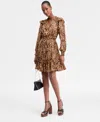 Inc International Concepts Women's Animal-print Volume-sleeve Dress, Exclusively At Macy's