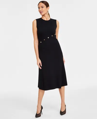 INC INTERNATIONAL CONCEPTS WOMEN'S ASYMMETRIC BUTTON SWEATER DRESS, EXCLUSIVELY AT MACY'S 