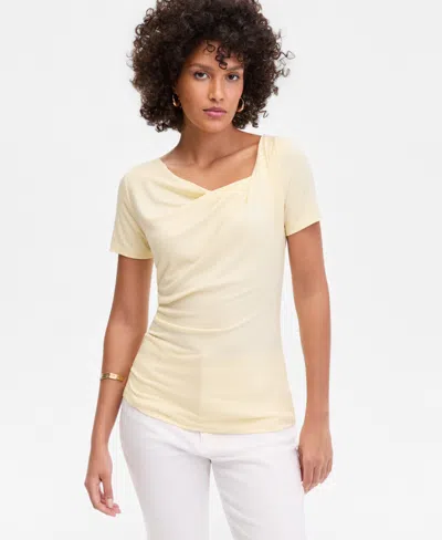 Inc International Concepts Women's Asymmetric-neck Top, Exclusively At Macy's In Neutral