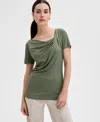 Inc International Concepts Women's Asymmetric-neck Top, Exclusively At Macy's In Olivine