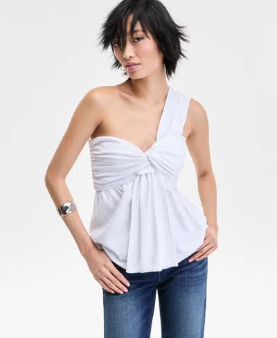 Inc International Concepts Women's Asymmetric One-shoulder Twist-front Top, Exclusively At Macy's