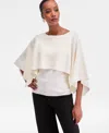 Inc International Concepts Women's Asymmetrical Cape Overlay Sweater, Macy's Exclusive In White