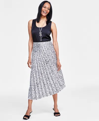 Inc International Concepts Women's Asymmetrical Pleated Skirt, Created For Macy's In Mina Mosaic D