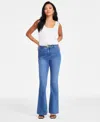 Inc International Concepts Women's Belted Flared-leg Jeans, Exclusively At Macy's In Medium Blu