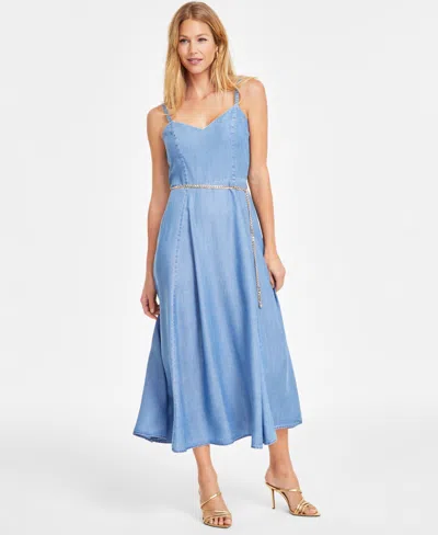 Inc International Concepts Women's Belted Sleeveless Midi Dress, Exclusively At Macy's In Medium Ind