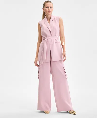 Inc International Concepts Women's Belted Vest, Exclusively At Macy's In Pale Mauve