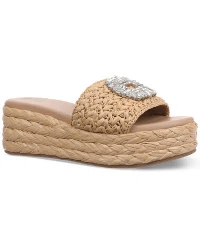 Inc International Concepts Women's Blakee Wedge Sandals, Created For Macy's In Natural Raffia