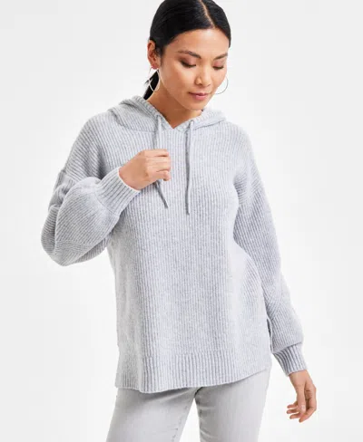 Inc International Concepts Women's Blouson-sleeve Hoodie, Exclusively At Macy's In Heather Belle