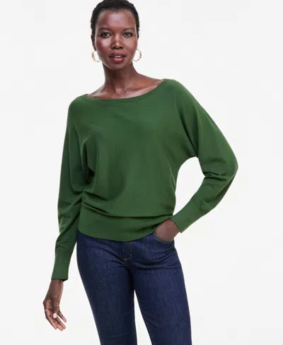Inc International Concepts Women's Boat Neck Long-sleeve Sweater, Macy's Exclusive In Green