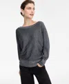 Inc International Concepts Women's Boat-neck Sweater, Macy's Exclusive In Gray