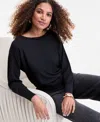 Inc International Concepts Women's Boat-neck Sweater, Macy's Exclusive In Black