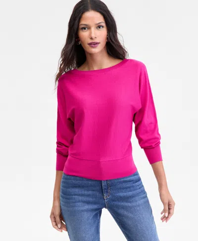 Inc International Concepts Women's Boat-neck Sweater, Macy's Exclusive In Pink