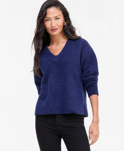 Inc International Concepts Women's Boucle V-neck Sweater, Macy's Exclusive In Animal Print