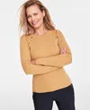 INC INTERNATIONAL CONCEPTS WOMEN'S BUTTON-SHOULDER RAGLAN-SLEEVE SWEATER, CREATED FOR MACY'S