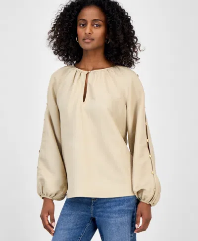 Inc International Concepts Women's Button-sleeve Blouse, Exclusively At Macy's