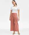 Inc International Concepts Women's Button-trim Wide-leg Pants, Created For Macy's In Copper Brown