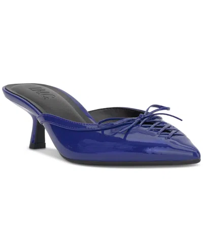 Inc International Concepts Women's Caetti Pointed Toe Heeled Mules, Exclusively At Macy's In Blue Patent