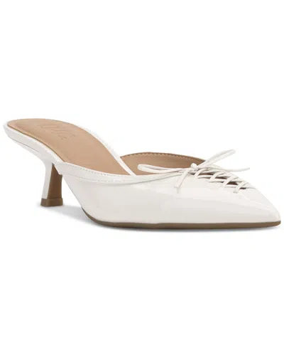 Inc International Concepts Women's Caetti Pointed Toe Heeled Mules, Exclusively At Macy's In White Patent