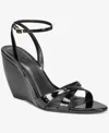 Inc International Concepts Women's Camlyn Wedge Sandals, Exclusively At Macy's In Black Patent