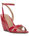 Inc International Concepts Women's Camlyn Wedge Sandals, Exclusively At Macy's In Red Patent