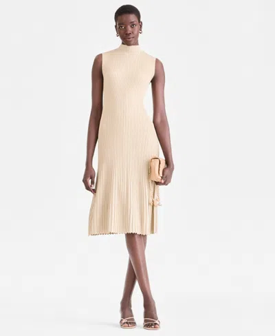 Inc International Concepts Women's Cap-sleeve Sweater Dress, Exclusively At Macy's In Neutral