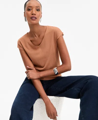 Inc International Concepts Women's Cap-sleeve Sweater, Macy's Exclusive In Blue