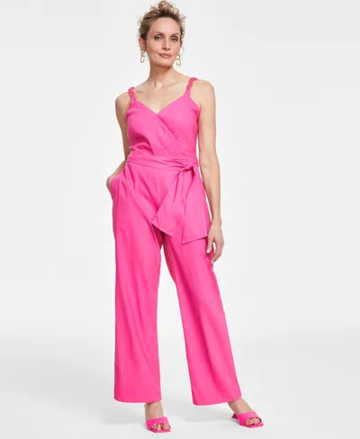 Inc International Concepts Women's Chain-strap Tie-waist Jumpsuit, Created For Macy's In Pink Glam