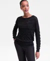 Inc International Concepts Women's Chevron Stitch Boat-neck Sweater, Macy's Exclusive In Black