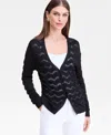 Inc International Concepts Women's Chevron Stitch Cardigan, Macy's Exclusive In Black