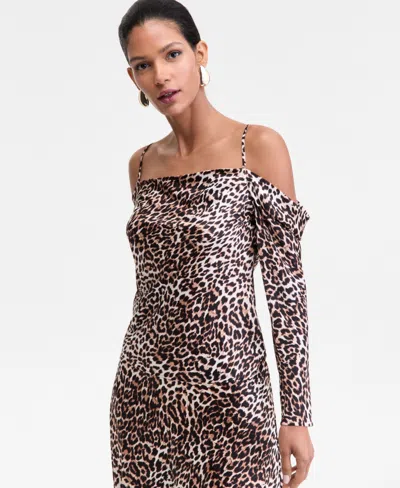Inc International Concepts Women's Cold-shoulder Draped Blouse, Macy's Exclusive In Multi