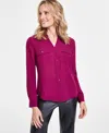 Inc International Concepts Women's Collared Button-down Blouse, Xs-3x, Created For Macy's In Rhodolite Garne