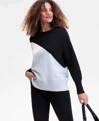 Inc International Concepts Women's Colorblocked Dolman-sleeve Sweater, Macy's Exclusive In Multi