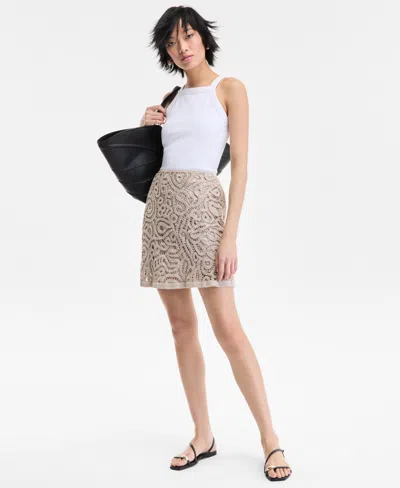 Inc International Concepts Women's Cotton Crochet Skirt, Exclusively At Macy's