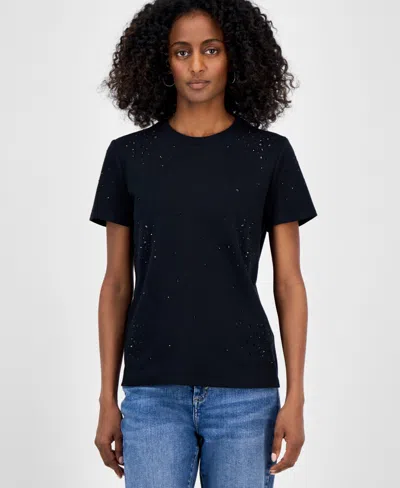 Inc International Concepts Women's Cotton Embellished T-shirt, Exclusively At Macy's