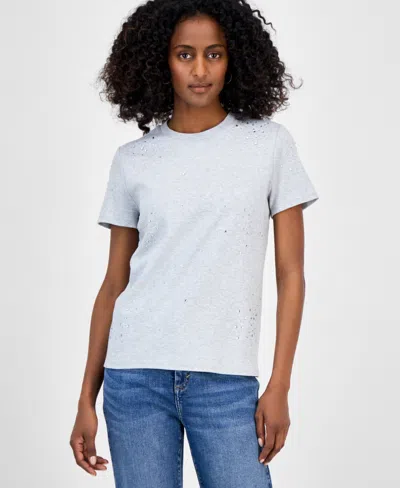 Inc International Concepts Women's Cotton Embellished T-shirt, Exclusively At Macy's