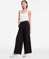 Inc International Concepts Women's Cotton Lace-trim Wide-leg Pants, Exclusively At Macy's
