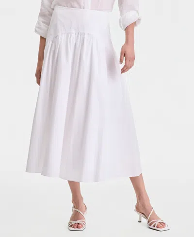Inc International Concepts Women's Cotton Midi Skirt, Macy's Exclusive In White