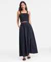 Inc International Concepts Women's Cotton Poplin Maxi Skirt, Macy's Exclusive In Black
