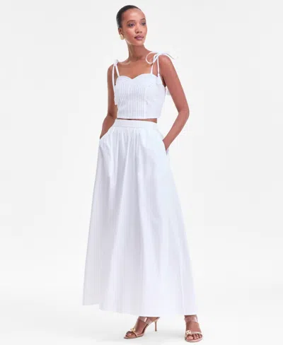 Inc International Concepts Women's Cotton Poplin Maxi Skirt, Macy's Exclusive In White
